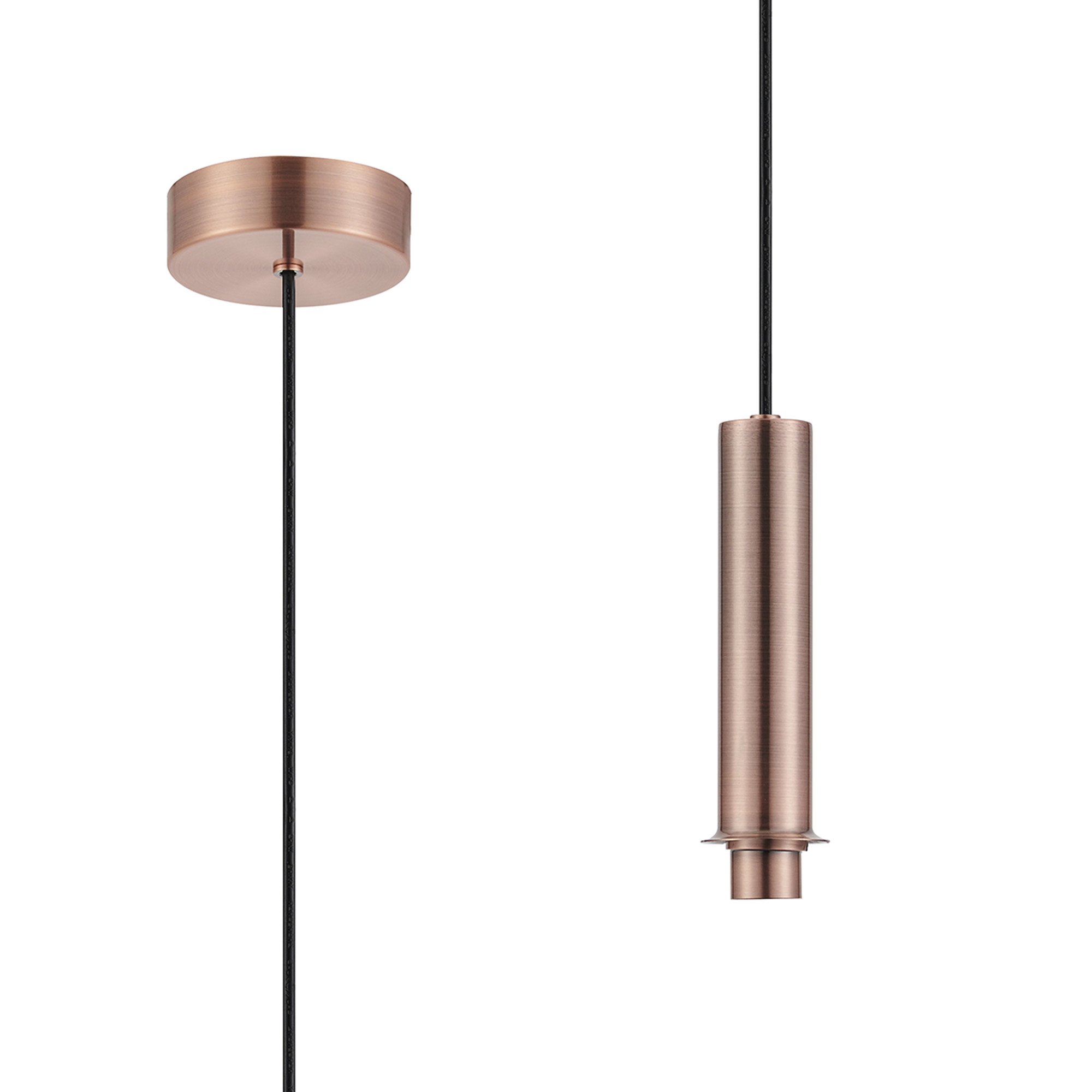 D1008AC  Wick 1.7m 1 Light Pendant, 1 x G9, Antique Copper